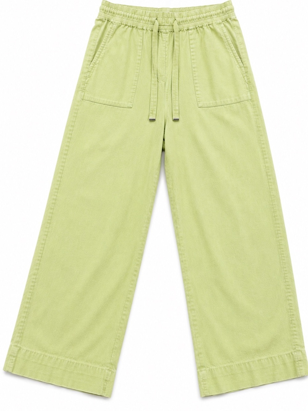 Joie Linen Wide Leg Crop Pants Medium Lime Green Drawstring Coastal Boho / X BIN